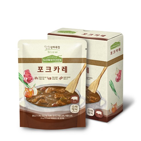 상하목장 슬로우키친 포크 카레, 170g, 3개입