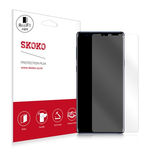 스코코 리얼핏 케이스핏 휴대폰 액정보호필름, 2개입