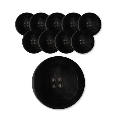 패션포인트 무광 텔미단추 25mm, BK, 10개입