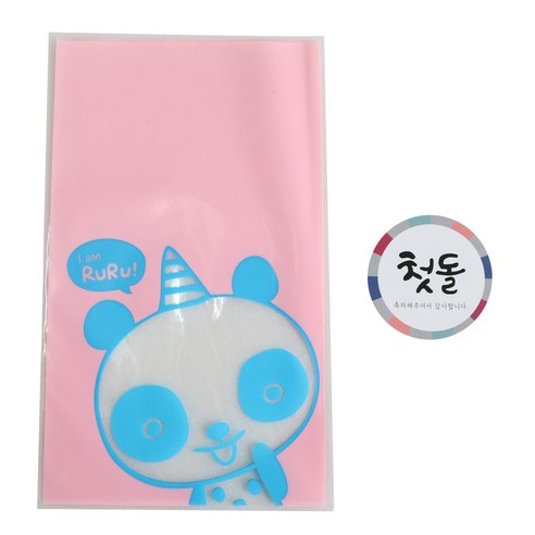 황씨네도시락 비접착 야미봉투 팬더 30p + 첫돌 전통 스티커 30p, 1세트