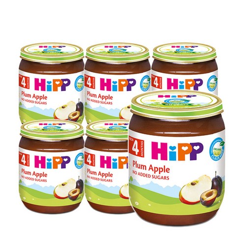 힙 플럼 애플 이유식, 플럼 + 애플 혼합맛, 125g, 6개입