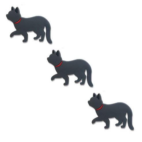 앤티스 주방용품 후크 타입 옆면 고양이 냉장고 자석 3p, 그레이