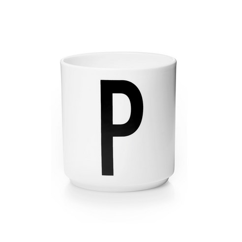 디자인레터스 포슬린 알파벳 컵 화이트, P, 1개