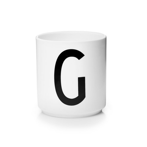 디자인레터스 포슬린 알파벳 컵 화이트, G, 1개