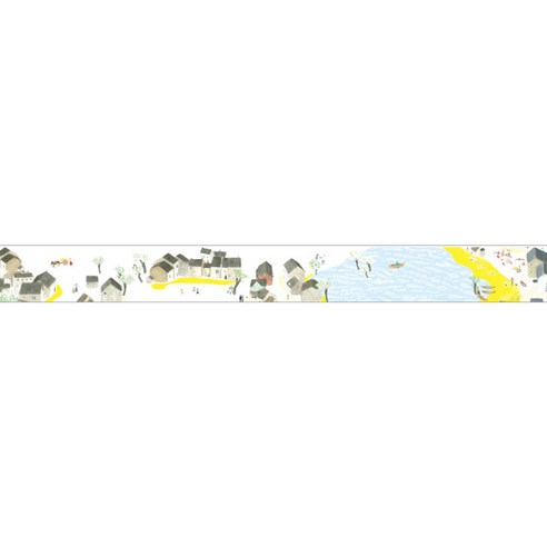 해피트레이딩 화이트 도시 핸드 마스킹테이프 30mm x 5m + 15mm x 5m + 7mm x 5m 2p, 빌리지, 1세트