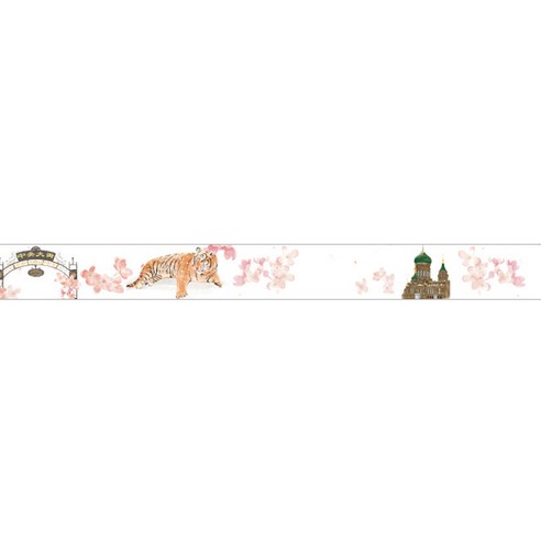 해피트레이딩 화이트 도시 핸드 마스킹테이프 30mm x 5m + 15mm x 5m + 7mm x 5m 2p, 블라썸, 1세트