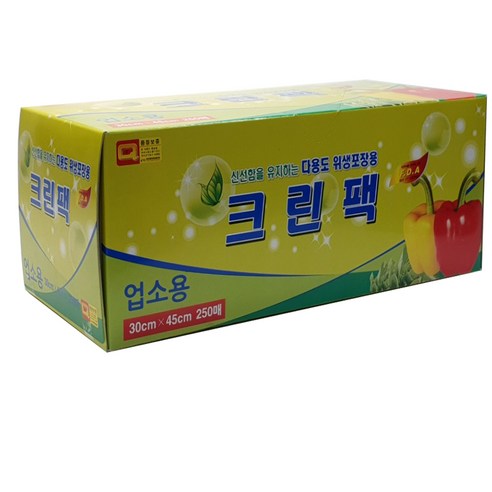 해피크린 업소용 크린팩 대 30 x 45 cm x 250매, 250개, 1개