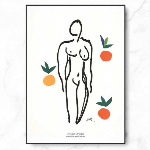 RYMD 앙리 마티스 Nu Aux Oranges 수지 액자, 블랙