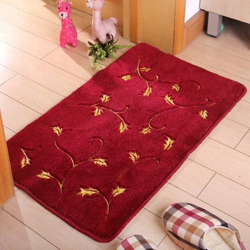 리빙조이 엘러건 플라워 발매트 40 x 60 cm, 와이드레드