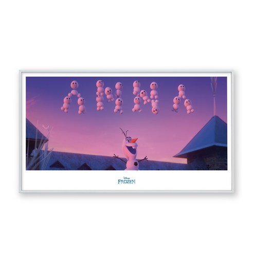 콜렉션플러스 디즈니 겨울왕국 올라프 17038 메탈 프레임액자, 화이트