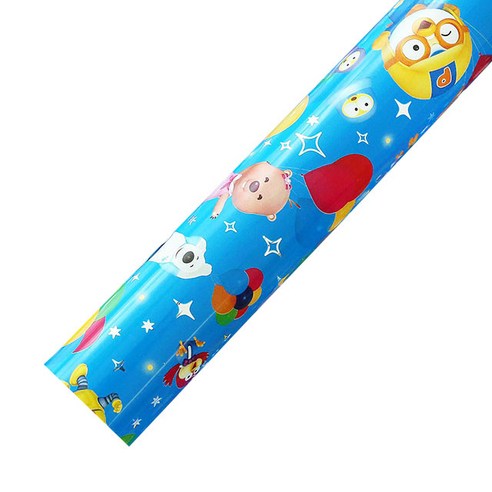 뽀로로 증착롤 포장지 대 53cm x 12m, 블루, 1개