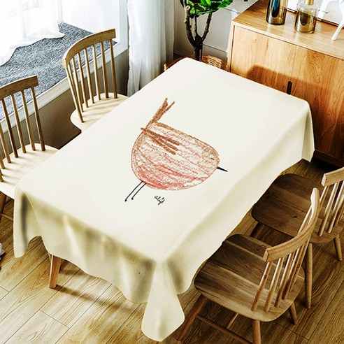 스윗리빙 폴리에스터 방수 테이블보, 병아리, 150 x 210 cm
