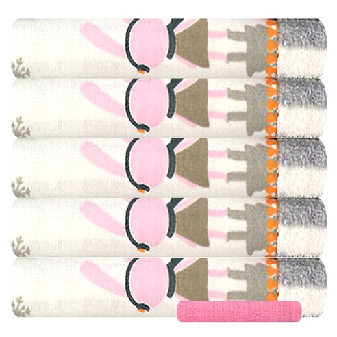 송월타월 론리래빗세면 수건 5p + 컬러세면38 수건, 겨울, 분홍, 1세트