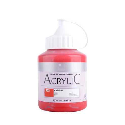 신한 아크릴물감 503 CARMINE, 500ml, 1색