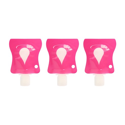 DM 알럽홈 휴대용 미니 실리콘 공병, 핑크, 3개입