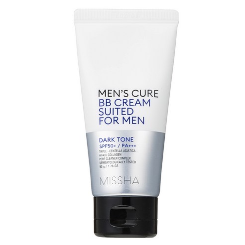 미샤 맨즈큐어 비비 크림 수티드 포맨 SPF50+ PA+++ 50g, 다크 톤, 1개