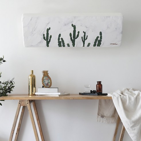 베베데코 에어컨커버 스판 벽걸이 텍사스, 그린, 특대(가로 95cm x 세로 27cm x 폭 19cm