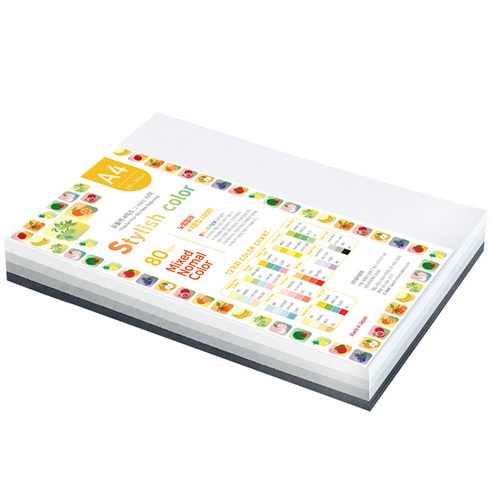 종이문화 스타일리쉬 시즌칼라 색지 혼합 188 SN-Mono Tone 80g, A4, 260매