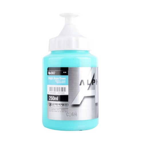 알파색채 실버레벨 아크릴물감 낱색 S1 947 29 BrightAquaGreen, 250ml, 1색