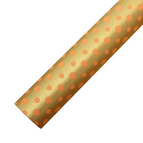 영프라자 더블도트 종이포장지 53cm x 10m, 오렌지, 1개