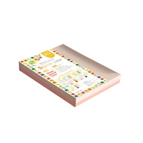 종이문화 스타일리쉬 노멀 색상지 80g 373 SN Pink Tone, A5, 260매