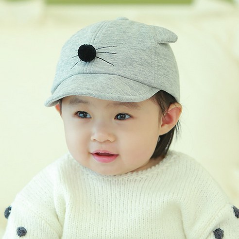 무슈 유아공용 고양이 물결 얌채캡