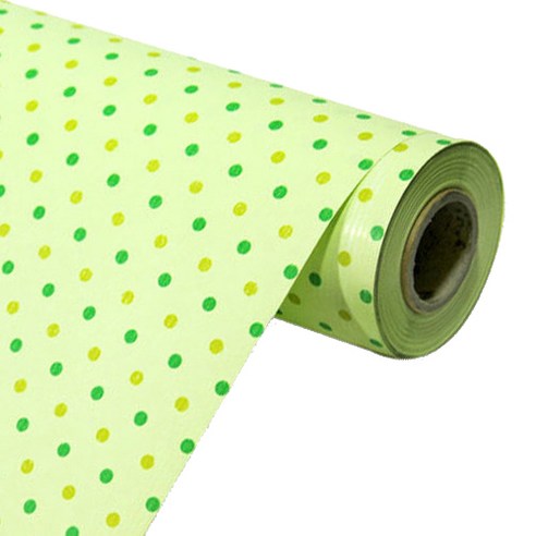 헬로우닝닝 종이 양면 롤포장지 53cm x 20m, 투톤땡땡이 연두(K153-2), 1개