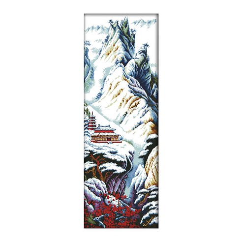 ZKF 십자수 DIY 세트, 1개, 겨울산