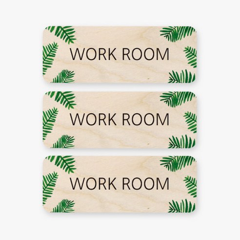 모두의팩토리 트로피컬 미니 직사각 도어사인 3p, 11 WORK ROOM