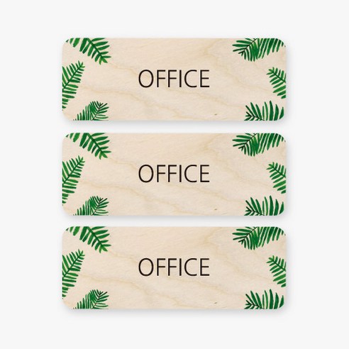 모두의팩토리 트로피컬 미니 직사각 도어사인 3p, 7 OFFICE
