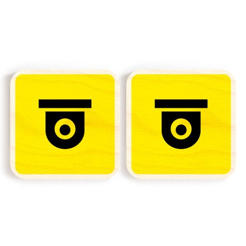 모두의팩토리 옐로우 자작나무 미니 사각 도어사인 2p, 06 녹화중
