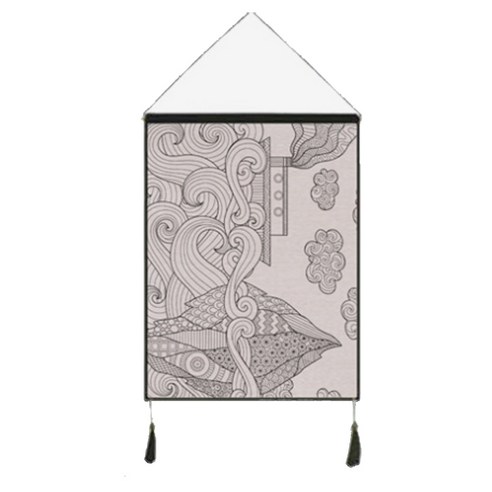 리빙조이 블랙라인드로잉 태피스트리 가리개커튼, 37