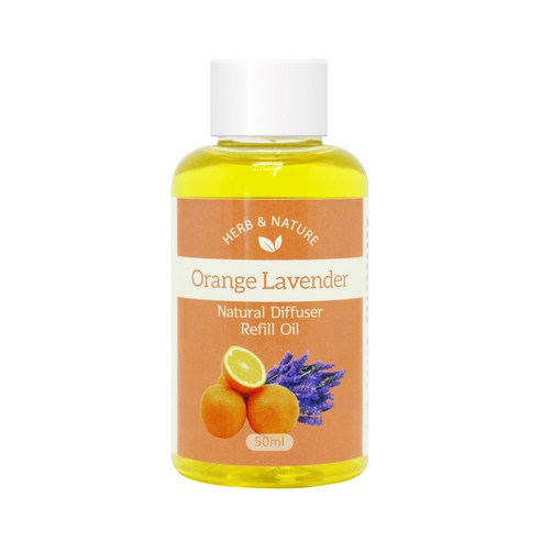 더허브샵 차량용 디퓨저 50ml 리필, 오렌지 + 라벤더