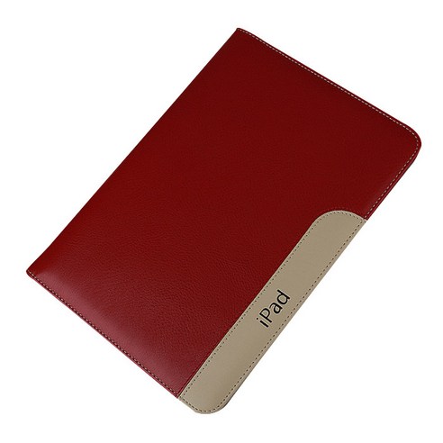 인스타 ipad 투톤라인 가죽 휴대폰케이스, 와인레드