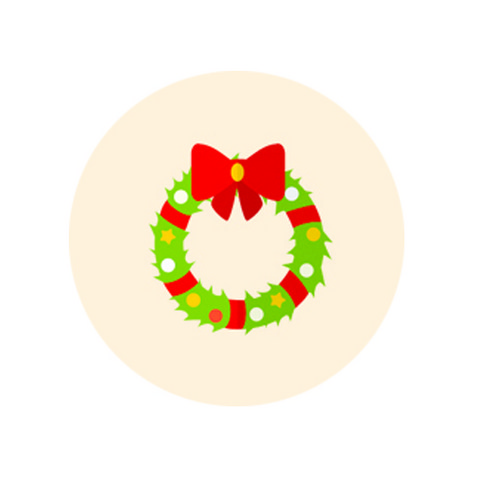 도나앤데코 크리스마스 파티 미니 리스 2cm 원형 스티커, 혼합 색상, 120개입