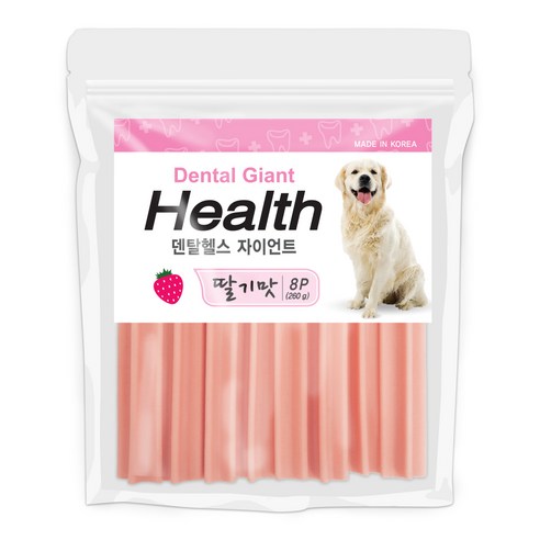 덴탈헬스 자이언트 애견껌, 치즈맛, 260g, 6개