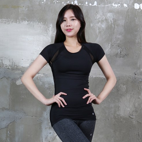 리나라인 여성용 레이스라글란티셔츠 요가복 SS17