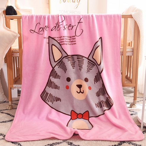 DM 알럽홈 플란넬 캐릭터 무릎담요, 고양이