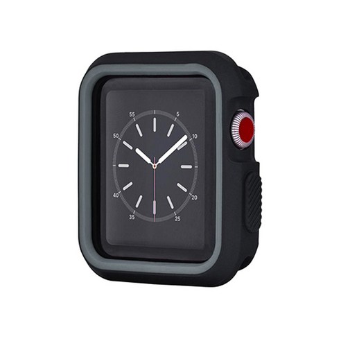 비쉐르 트랜디 타임 애플 워치 시리즈 3 실리콘 케이스 42mm, 블랙그레이, 1개