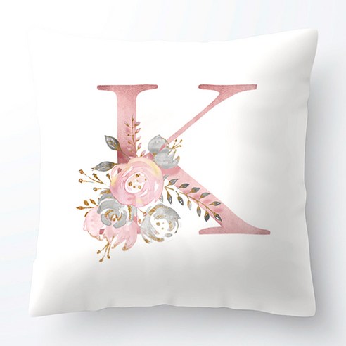 디엠코퍼레이션 알럽홈 플라워 알파벳 쿠션커버, K
