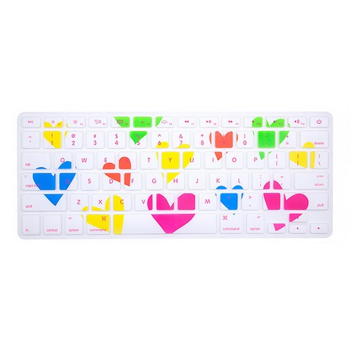 DM 알럽컴 패턴 프린팅 맥북 키보드 커버 A1706용, 컬러하트B11, 1개