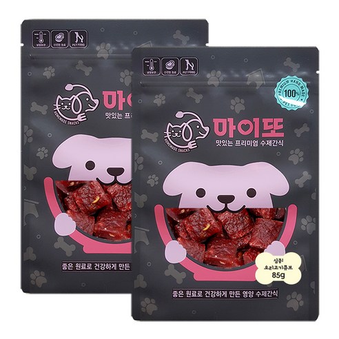 마이또 심쿵 반려견 국내산 수제간식, 오리고기큐브맛, 2개입