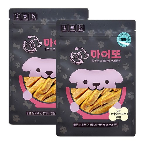 마이또 심쿵 반려견 국내산 수제간식, 리얼황태 + 고구마 혼합맛, 2개입