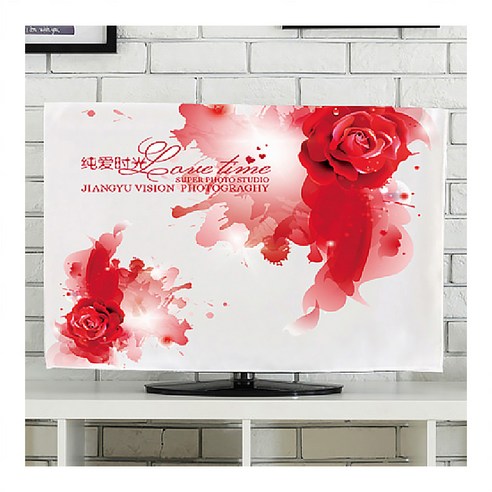 디엠코퍼레이션 알럽홈 아트 패브릭 TV 커버, 장미꽃