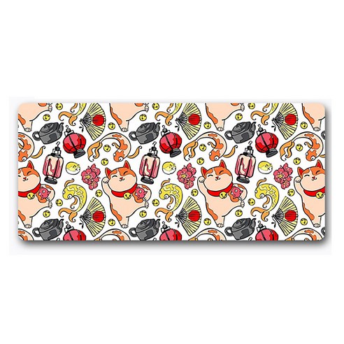 DM 알럽컴 럭키 고양이 마우스 장패드 40 x 90 x 3 cm, 시바5, 1개
