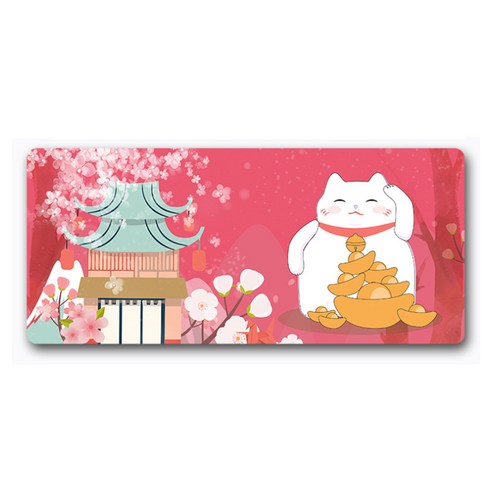 DM 알럽컴 럭키 고양이 마우스 장패드 40 x 90 x 3 cm, 사쿠라12, 1개