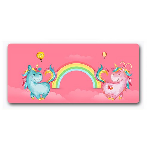 DM 알럽홈 유니콘 프린팅 마우스 장패드 40 x 90 x 0.3 cm, 핑크커플10, 1개
