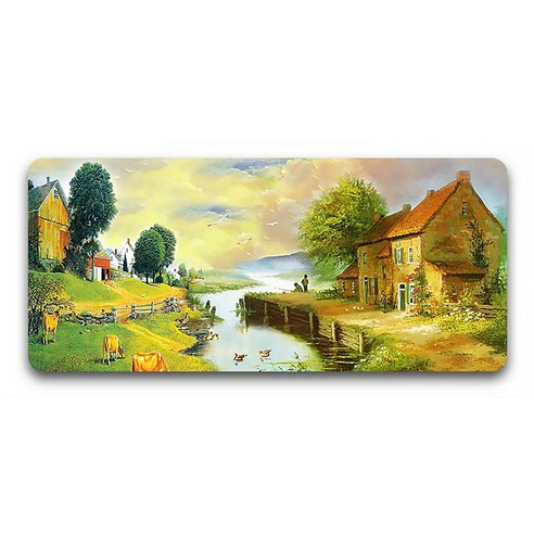 DM 알럽컴 릴렉스 마우스 장패드 30 x 80 x 0.3 cm, 수채화마을17, 1개