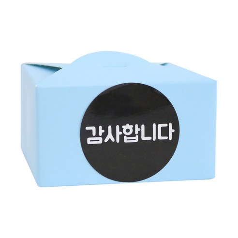 에이치씨엔 레이스박스 블루 30p + 감사합니다 원형 스티커 블랙 30p, 혼합색상, 1세트