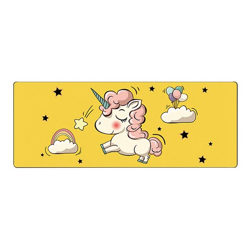 DM 알럽컴 러버 마우스 장패드 90 x 40 cm, 옐로우유니콘, 1개